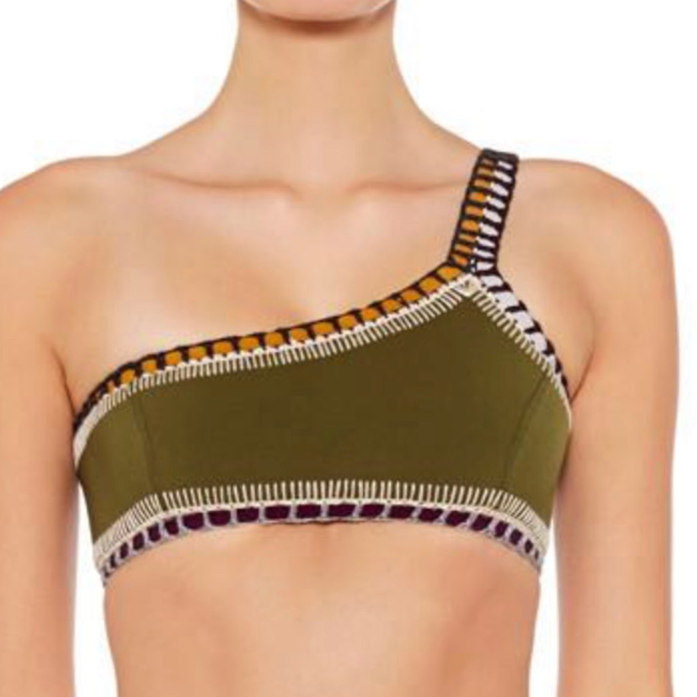 NWT Kiini One Shoulder Bikini Top Size S